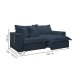 Sofá Cama 3 Lugares Arizona Retrátil 20735 Veludo Azul  - Celflex