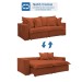 Sofá Cama 3 Lugares Arizona Retrátil 20735 Veludo Terracota  - Celflex