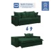 Sofá Cama 3 Lugares Arizona Retrátil 20735 Veludo Verde  - Celflex