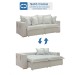 Sofá Cama 3 Lugares Arizona Retrátil 20735 Boucle Gelo - Celflex