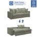 Sofá Cama 3 Lugares Arizona Retrátil 20735 Boucle Verde - Celflex