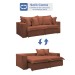 Sofá Cama 3 Lugares Arizona Retrátil 20735 Boucle Terracota  - Celflex