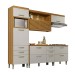 Cozinha Completa Princesa 6 Gavetas 6 Portas Ripado 100% Mdf Freijó/Off White - Nesher
