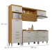 Cozinha Completa Princesa 6 Gavetas 6 Portas Ripado 100% Mdf Freijó/Off White - Nesher