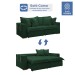 Sofá Cama 3 Lugares Arizona Retrátil Veludo Verde  - Celflex