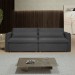 Sofá Cama 3 Lugares Aurora Retrátil Boucle Cinza - Celflex