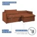 Sofá Cama 3 Lugares Aurora Retrátil Veludo Terracota - Celflex