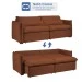 Sofá Cama 3 Lugares Aurora Retrátil Veludo Terracota - Celflex