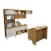 Cozinha Completa Princesa 6 Portas 5 Gavetas com Ilha Ripado 100% Mdf Freijó/Offwhite - Nesher