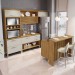 Cozinha Completa Princesa 6 Portas 5 Gavetas com Ilha Ripado 100% Mdf Freijó/Offwhite - Nesher