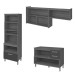 Cozinha Completa Princesa 6 Portas 5 Gavetas com Ilha Ripado 100% Mdf Freijó/Offwhite - Nesher