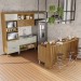 Cozinha Completa Princesa 6 Portas 8 Gavetas com Ilha Ripado 100% Mdf Freijó/Off White - Nesher