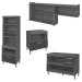 Cozinha Completa Princesa 6 Portas 8 Gavetas com Ilha Ripado 100% Mdf Freijó/Off White - Nesher