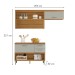 Cozinha Compacta Princesa 3 Portas 2 Gavetas Ripado 100% Mdf Freijó/Off White - Nesher