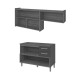 Cozinha Compacta Princesa 3 Portas 2 Gavetas Ripado 100% Mdf Freijó/Off White - Nesher