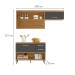 Cozinha Compacta Princesa 3 Portas 2 Gavetas Ripado 100% Mdf Freijó/Grafite - Nesher