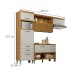 Cozinha Compacta Princesa 4 Portas 5 Gavetas Ripado 100% Mdf Freijó/Off White - Nesher