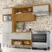 Cozinha Compacta Princesa 4 Portas 5 Gavetas Ripado 100% Mdf Freijó/Off White - Nesher