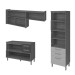 Cozinha Compacta Princesa 4 Portas 5 Gavetas Ripado 100% Mdf Freijó/Grafite - Nesher