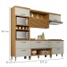 Cozinha Completa Princesa 5 Portas 4 Gavetas Ripado 100% Mdf Freijó/Off White - Nesher