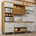 Cozinha Completa Princesa 5 Portas 4 Gavetas Ripado 100% Mdf Freijó/Off White - Nesher
