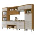 Cozinha Completa Princesa 8 Portas 7 Gavetas Ripado 100% Mdf Freijó/Off White - Nesher