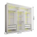 Guarda-Roupa Casal Hamburgo 3 Portas 4 Gavetas com Espelho Branco /Cinamomo - Panorama Móveis