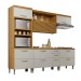 Cozinha Completa Princesa 6 Portas 6 Gavetas Ripado 100% Mdf Freijó/Off White - Nesher