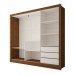 Guarda-Roupa Casal Sophia 3 Portas 3 Gavetas com Espelho Cinamomo - Panorama Móveis