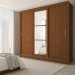 Guarda-Roupa Casal Sophia 3 Portas 3 Gavetas com Espelho Cinamomo - Panorama Móveis
