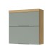 Armário Aéreo Cozinha 80 Cm Marquesa 2 Portas 100% Mdf Nature/Verde - Nesher