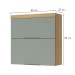 Armário Aéreo Cozinha 80 Cm Marquesa 2 Portas 100% Mdf Nature/Verde - Nesher