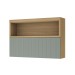 Armário Aéreo Cozinha 120 Cm Marquesa 1 Porta Ripado 100% Mdf Nature/Verde - Nesher