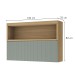Armário Aéreo Cozinha 120 Cm Marquesa 1 Porta Ripado 100% Mdf Nature/Verde - Nesher