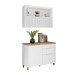 Cozinha Compacta Marquesa 2 Portas 3 Gavetas Ripado 100% Mdf Branco - Nesher