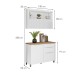 Cozinha Compacta Marquesa 2 Portas 3 Gavetas Ripado 100% Mdf Branco - Nesher