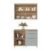 Cozinha Compacta Marquesa 2 Portas 3 Gavetas Ripado 100% Mdf Nature/Verde - Nesher