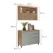 Cozinha Compacta Marquesa 2 Portas 3 Gavetas Ripado 100% Mdf Nature/Verde - Nesher