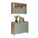 Cozinha Compacta Marquesa 2 Portas 3 Gavetas Ripado 100% Mdf Verde - Nesher