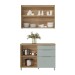 Cozinha Compacta Marquesa 2 Portas 3 Gavetas Ripado 100% Mdf Verde - Nesher