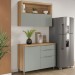Cozinha Compacta Marquesa 2 Portas 3 Gavetas Ripado 100% Mdf Verde - Nesher