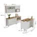 Cozinha Compacta Marquesa 4 Portas 7 Gavetas com Ilha Ripado 100% Mdf Branco - Nesher