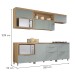 Cozinha Completa Marquesa 5 Portas 5 Gavetas Ripado 100% Mdf Nature/Verde - Nesher