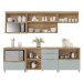 Cozinha Completa Marquesa 5 Portas 5 Gavetas Ripado 100% Mdf Nature/Verde - Nesher