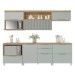 Cozinha Completa Marquesa 5 Portas 5 Gavetas Ripado 100% Mdf Nature/Verde - Nesher