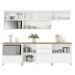 Cozinha Completa Marquesa 5 Portas 5 Gavetas Ripado 100% Mdf Branco - Nesher