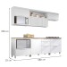 Cozinha Completa Marquesa 5 Portas 5 Gavetas Ripado 100% Mdf Branco - Nesher