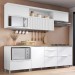 Cozinha Completa Marquesa 5 Portas 5 Gavetas Ripado 100% Mdf Branco - Nesher