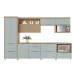 Cozinha Completa Marquesa 7 Portas 7 Gavetas Ripado 100% Mdf Nature/Verde - Nesher