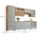 Cozinha Completa Marquesa 7 Portas 7 Gavetas Ripado 100% Mdf Nature/Verde - Nesher